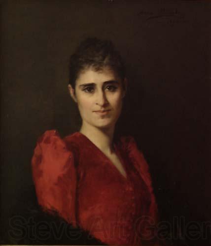 Anna Bilinska-Bohdanowicz Portrait of a women in red dress Norge oil painting art